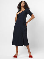Solid Dress With Slit Detail