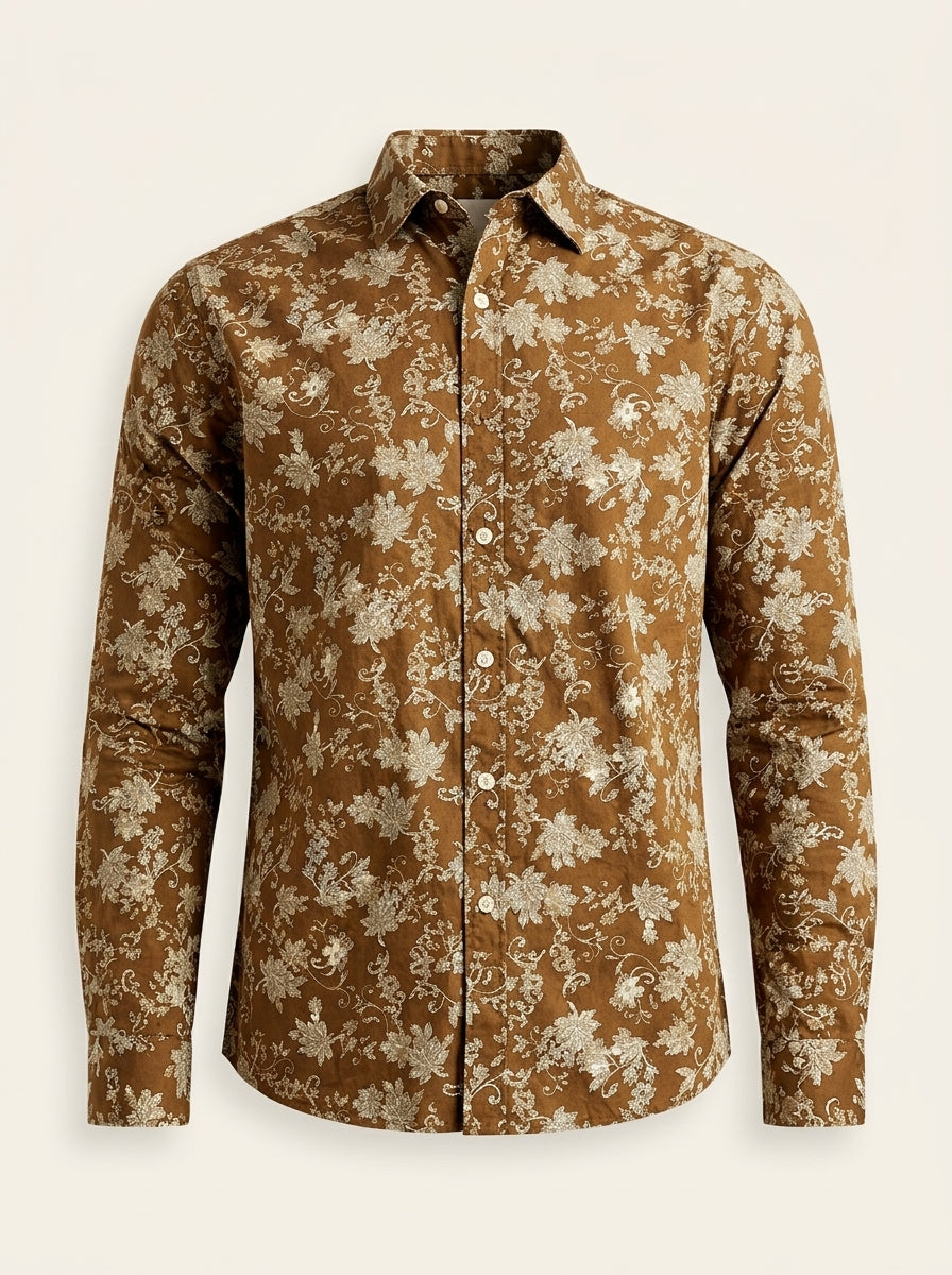 Men's Floral Print Slim Fit Shirt