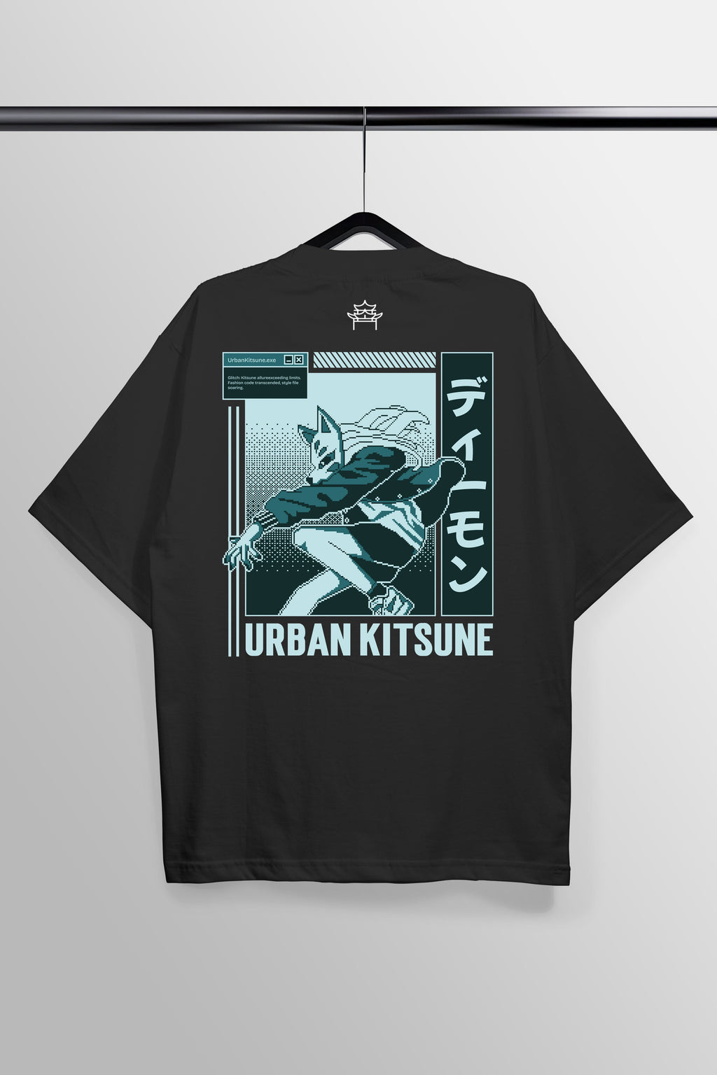 Urban Kitsune Black Oversized Tee