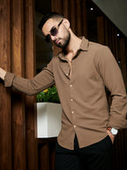 Campus Sutra Stripe-Creased Shirt
