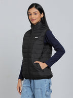 Hummel Black Regular Waistcoats for Women Outdoor Wear