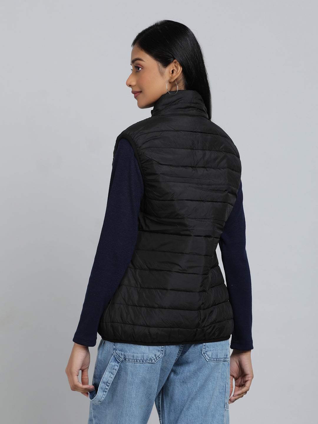 Hummel Black Regular Waistcoats for Women Outdoor Wear