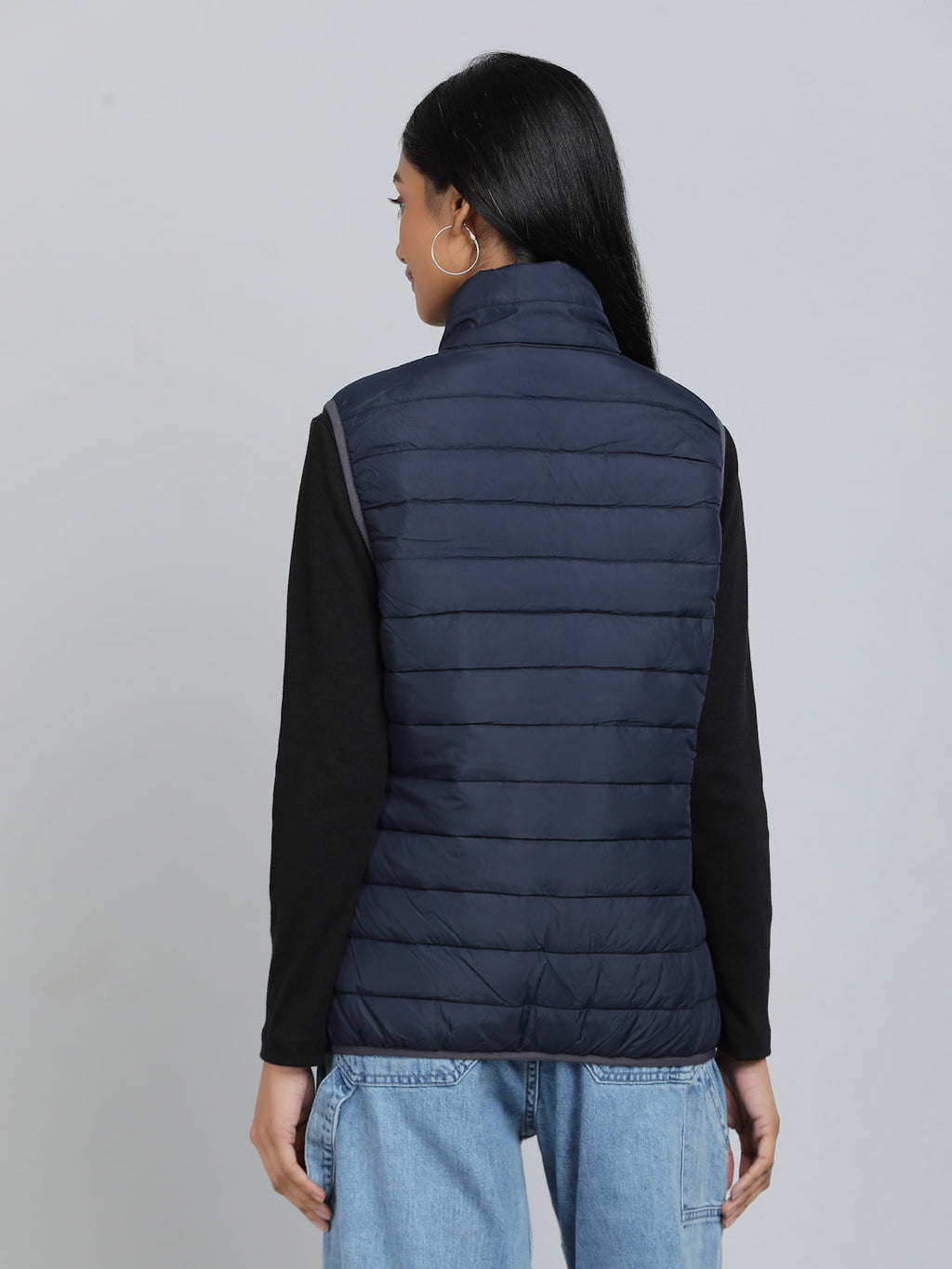 Hummel Navy Blue Regular Waistcoats for Women Outdoor Wear