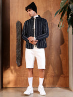 Campus Sutra Fleece Block Denim Jacket
