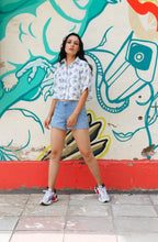 ShopKapaas Ivory Floral Linen Crop Top