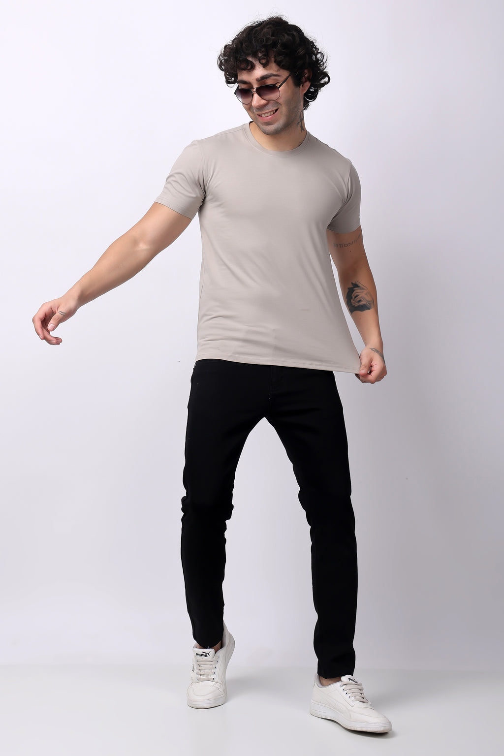 Stylox Men's Round Neck Half Sleeve Solid Casual T-Shirt