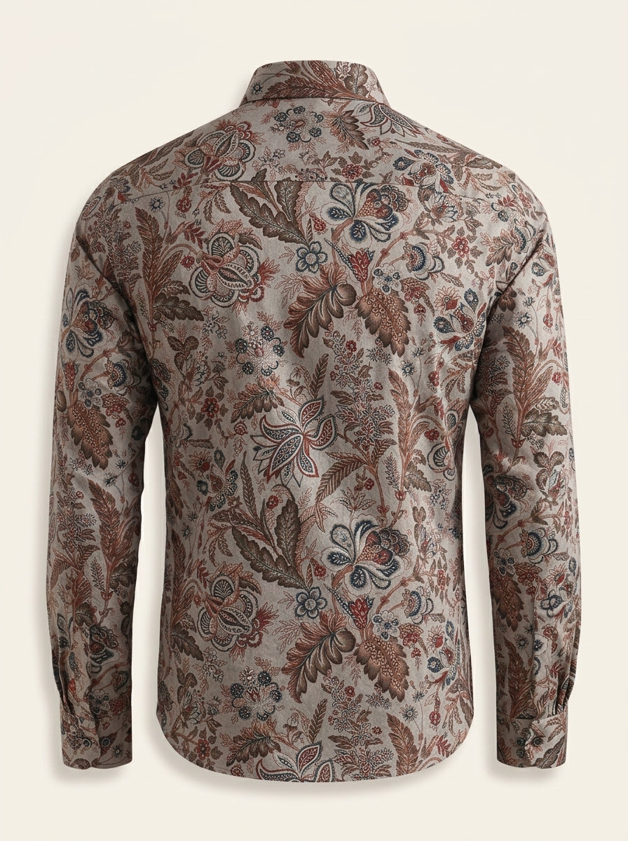 Men Floral Printed Cotton Slim Fit Shirts