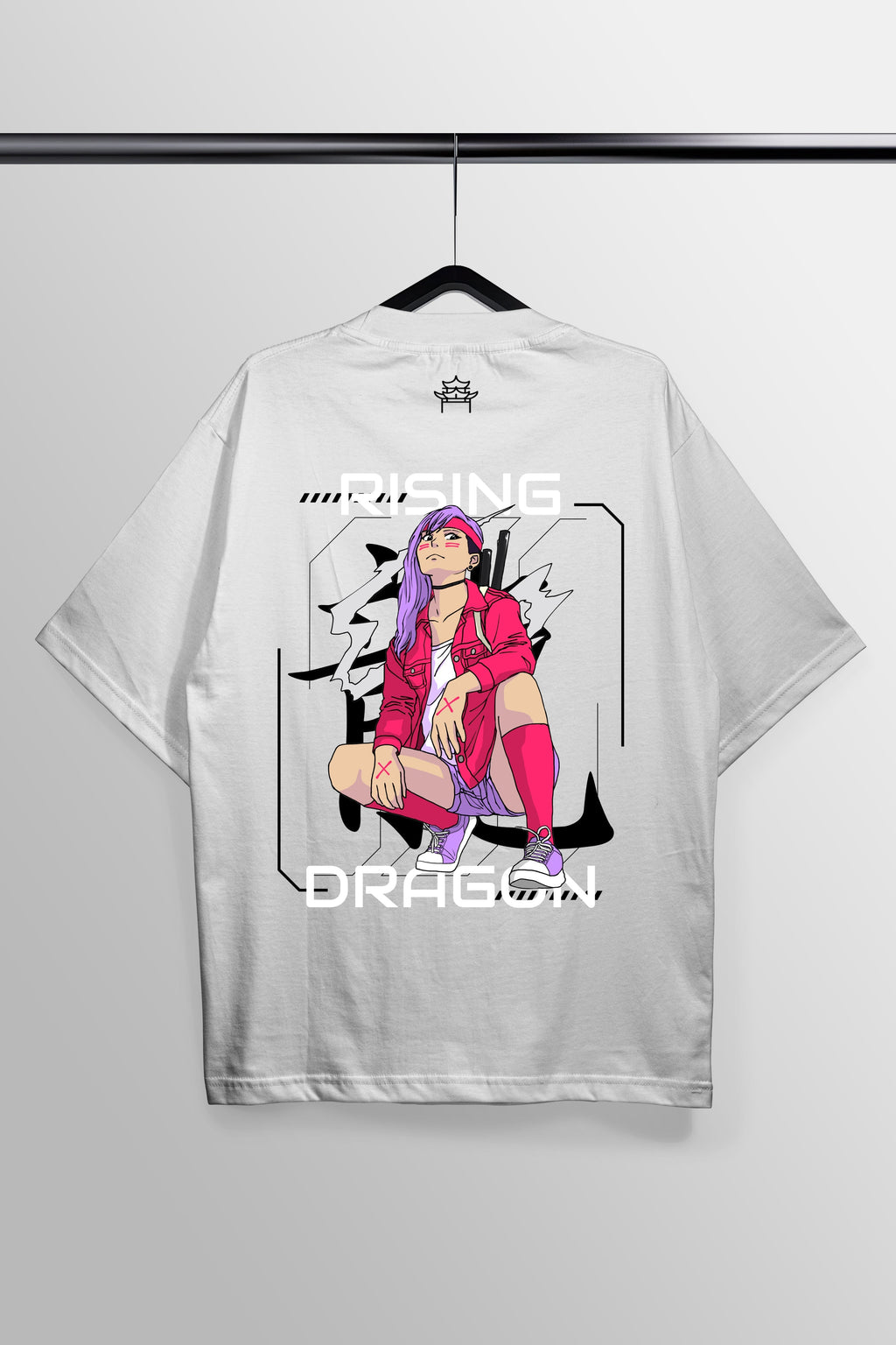 Rising Dragon White Oversized Tee