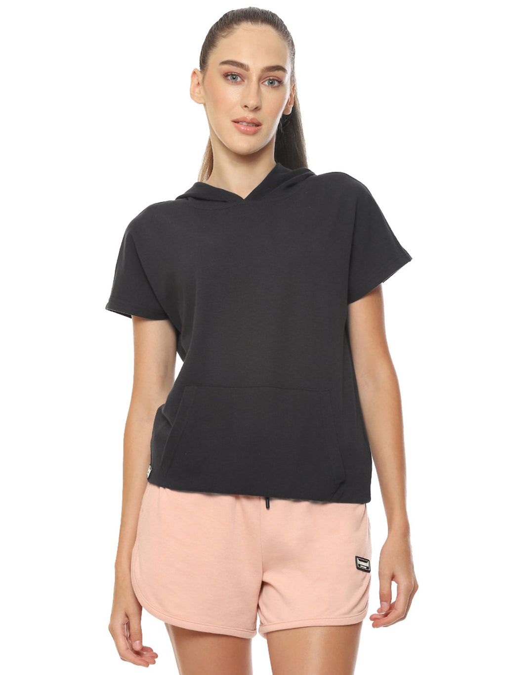 Hummel Black Regular Hoodies for Women Daily Wear