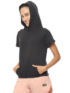 Hummel Black Regular Hoodies for Women Daily Wear