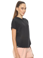 Hummel Black Regular Hoodies for Women Daily Wear