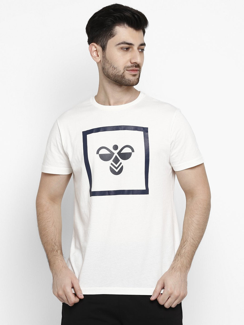 Hummel White Regular Shirts for Men Gym Wear