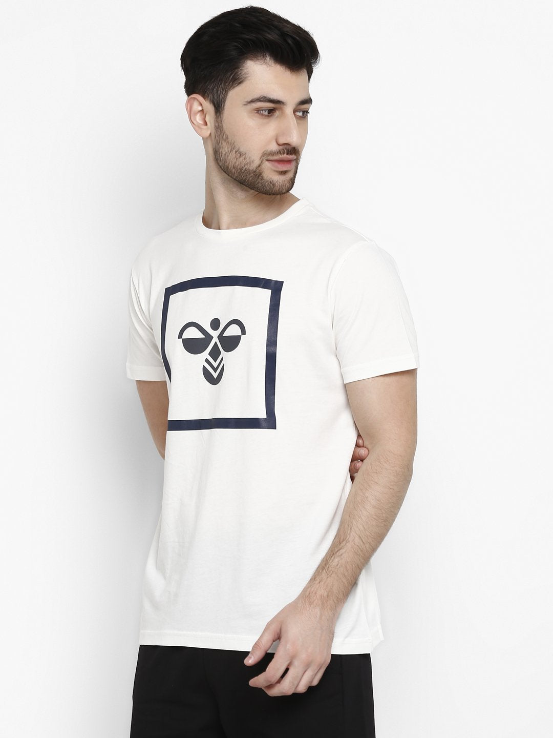 Hummel White Regular Shirts for Men Gym Wear