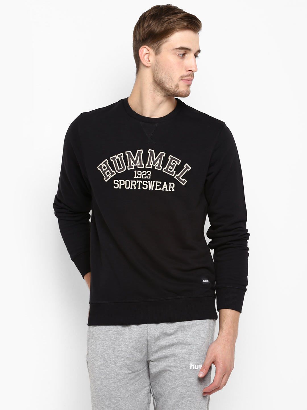 Hummel Black Regular Sweatshirts for Men Daily Wear