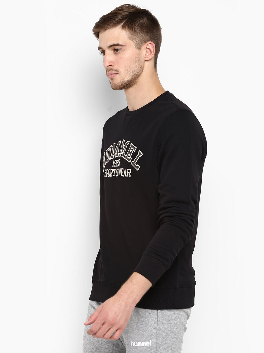 Hummel Black Regular Sweatshirts for Men Daily Wear