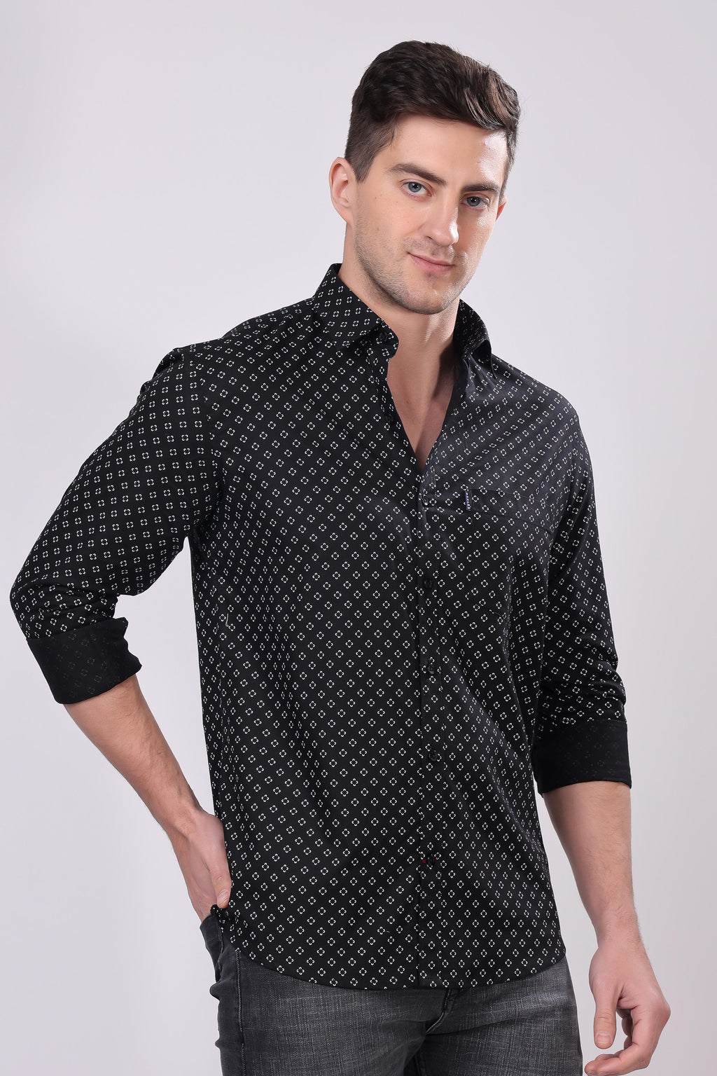 Stylox Men's Regular Fit Full Sleeve Printed Casual Shirt