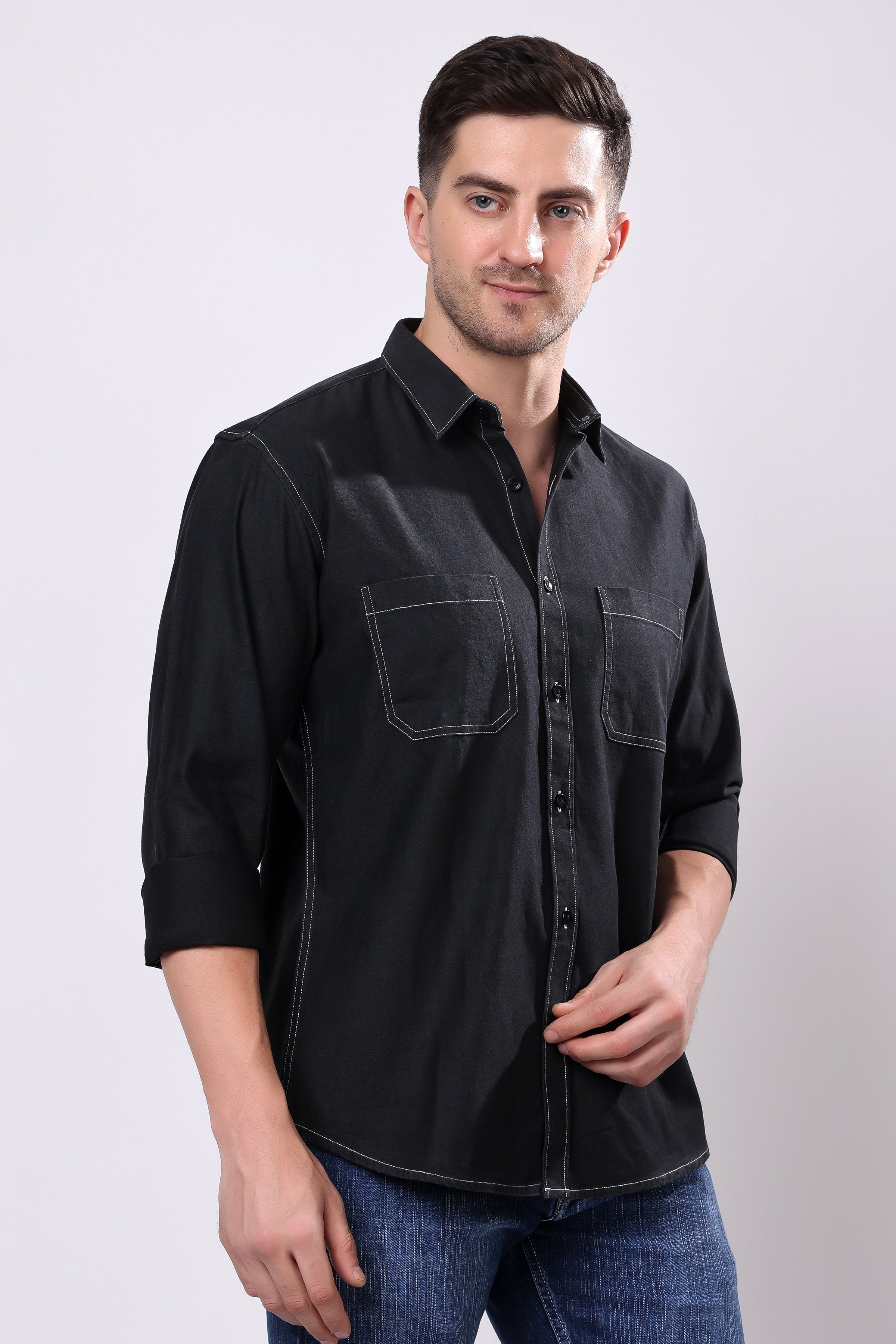 Stylox Full Sleeve Solid Casual Shirt For Men's