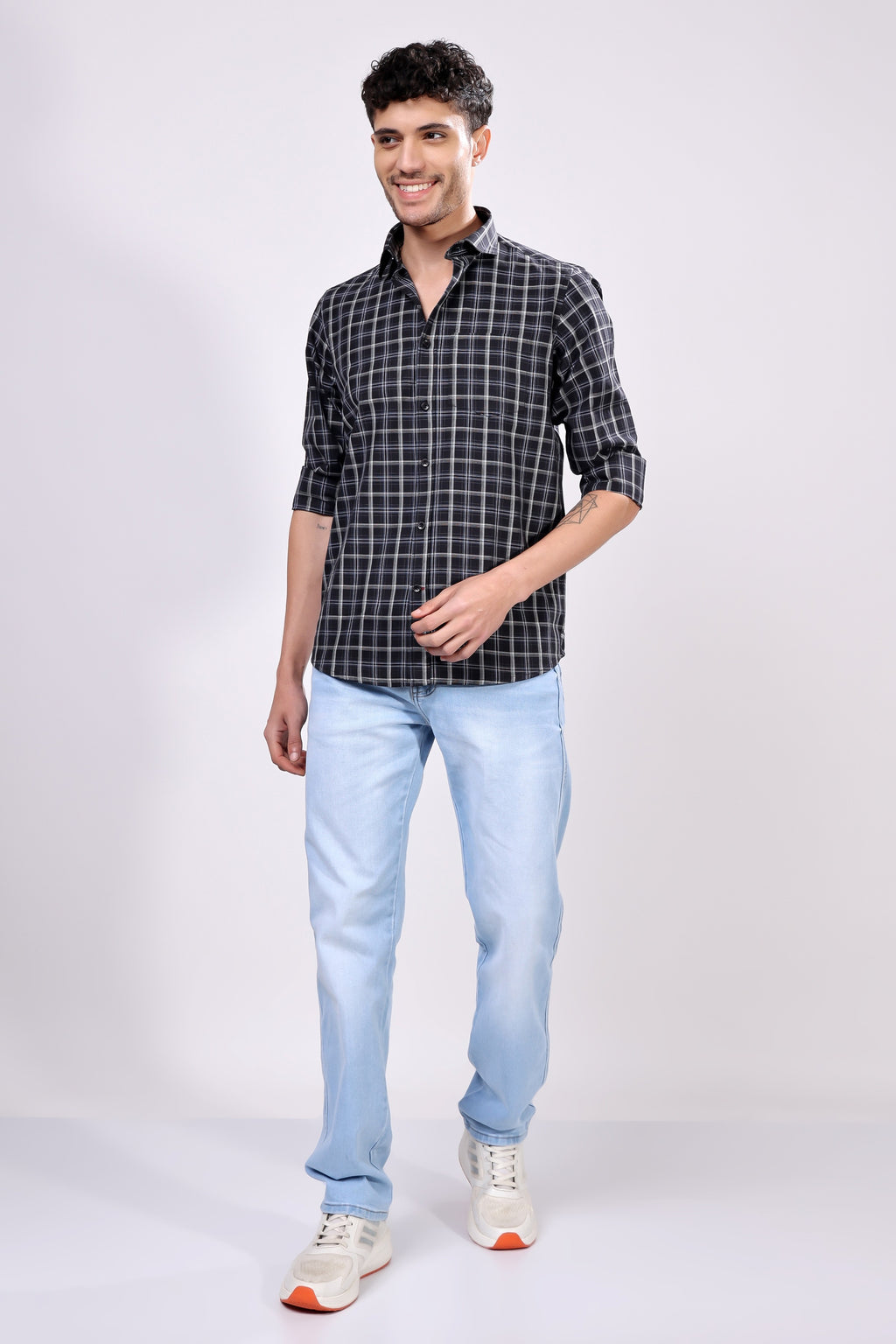 Stylox Regular Fit Full Sleeve Check Casual Shirt For Men's