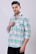 Stylox Regular Fit Full Sleeve Check Casual Shirt For Men's