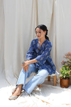 ShopKapaas Indigo Neel Printed Cotton Kurta
