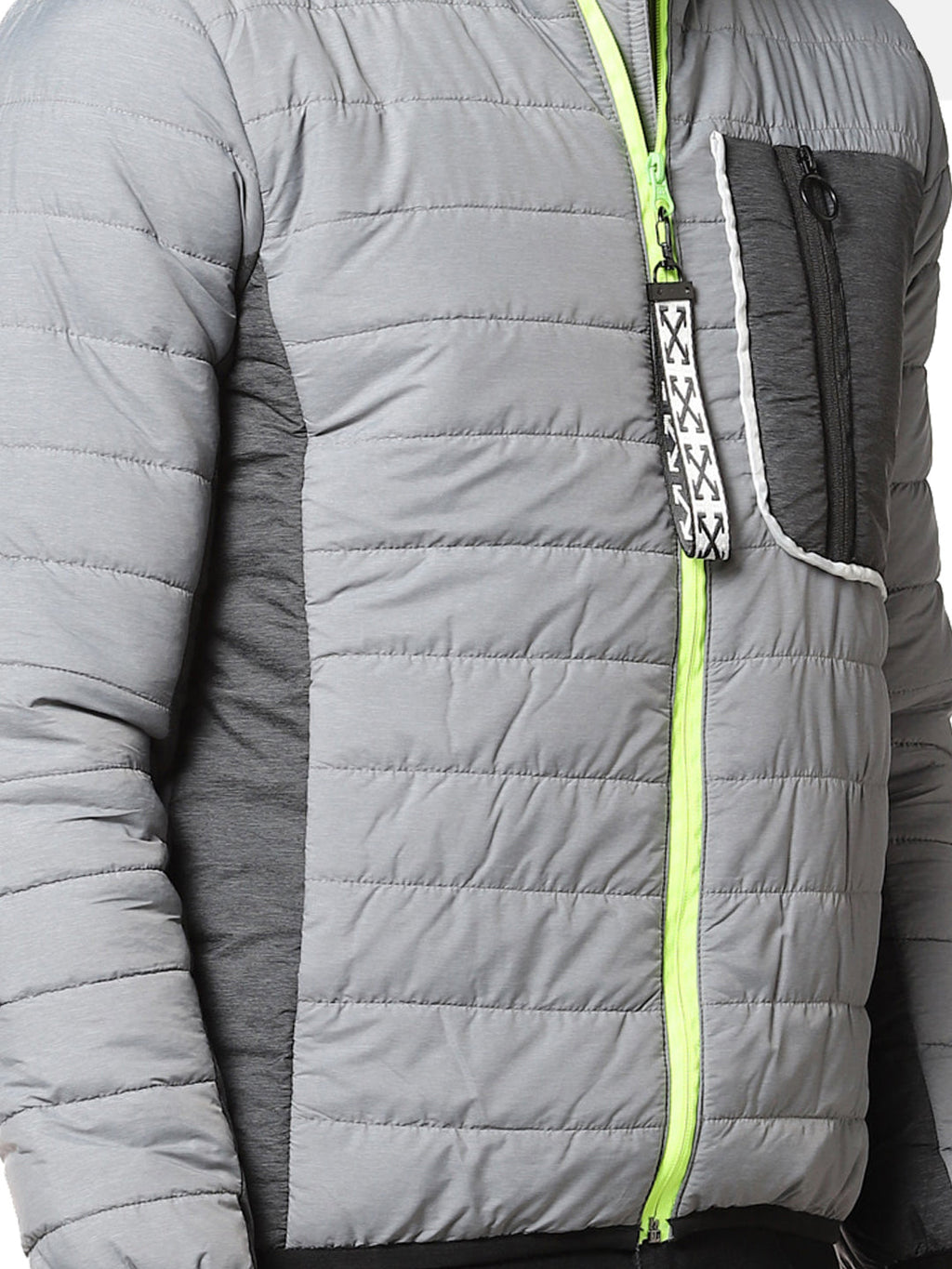 Campus Sutra Puffer Jacket With Contrast Zipper