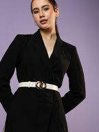 White Solid Metal Detail Belt