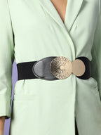 Black Solid Waist Belt