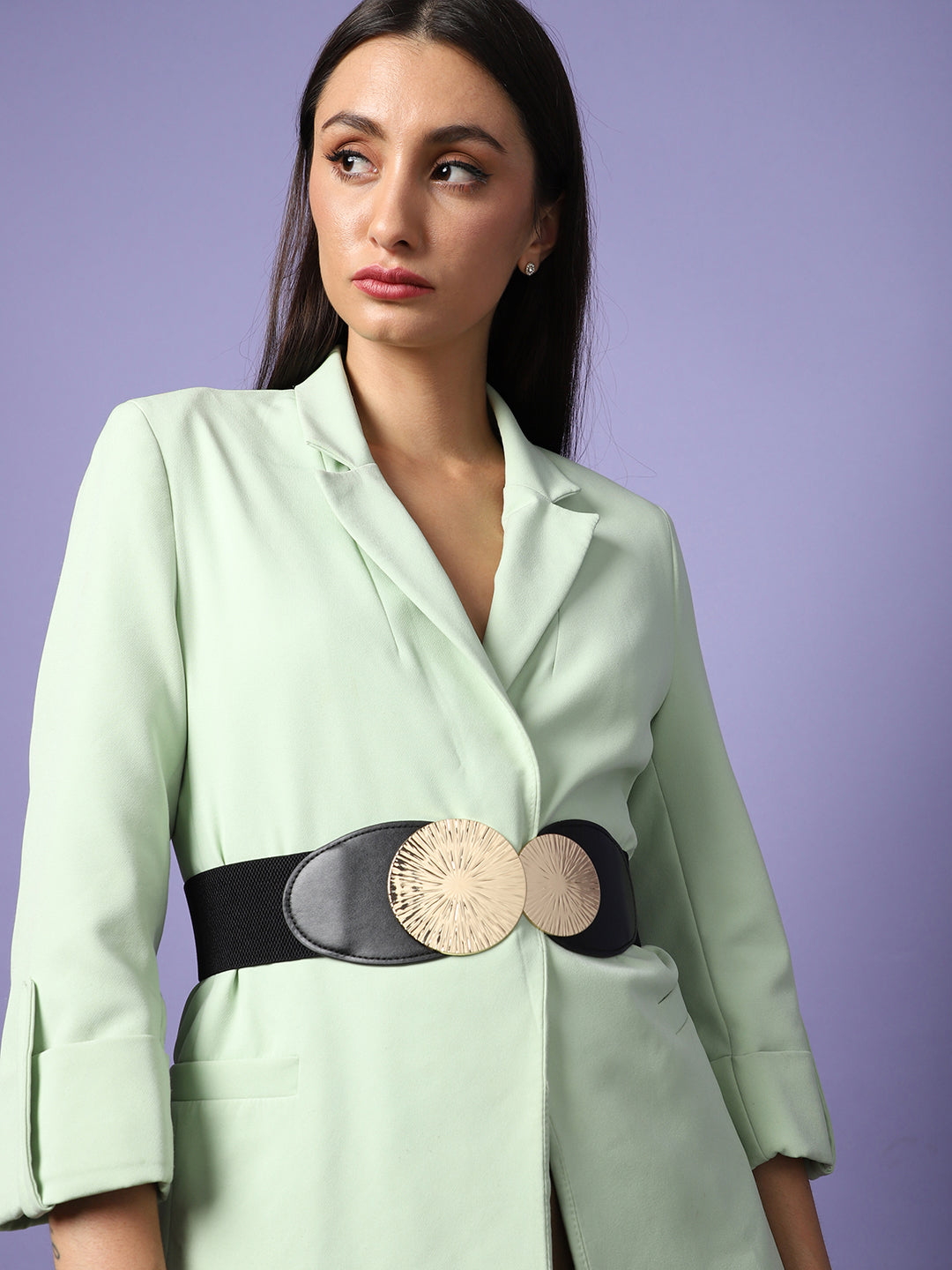 Black Solid Waist Belt