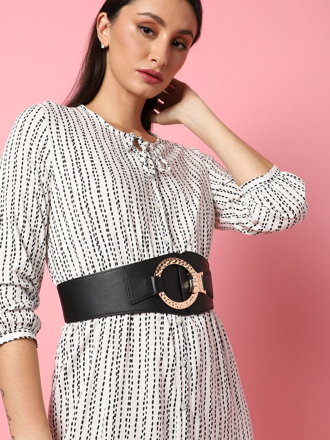 Black Solid Waist Belt