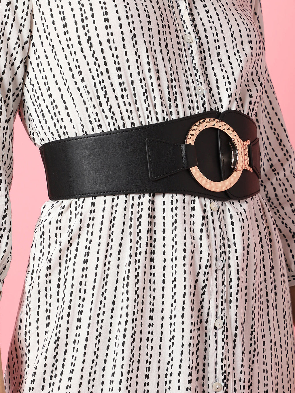Black Solid Waist Belt