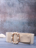White Solid Waist Belt