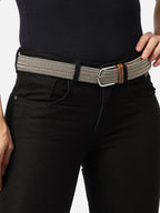 Black & White Textured Waist Belt