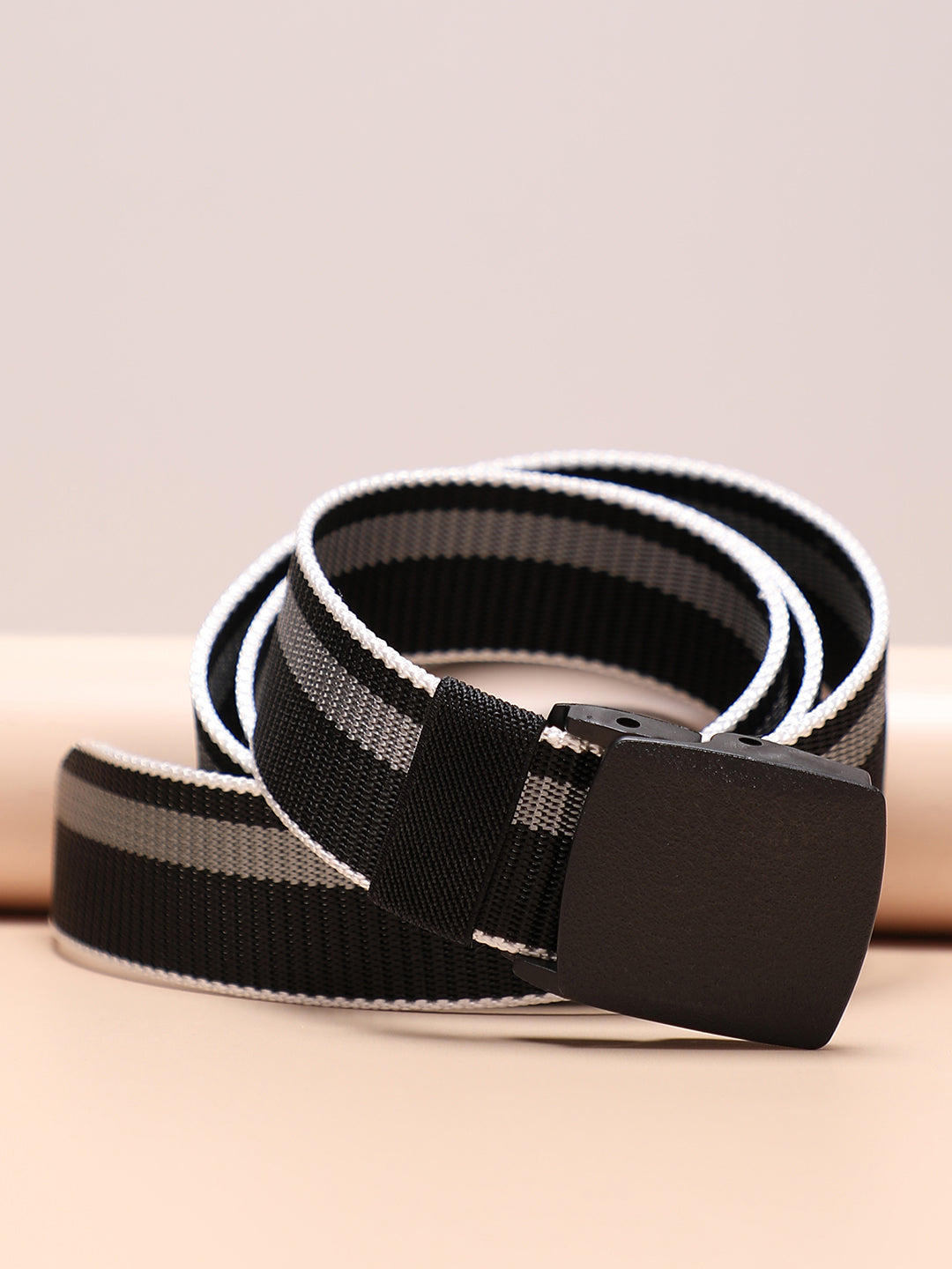 Black Textured Waist Belt