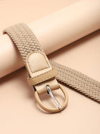 Beige Textured Waist Belt
