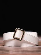 White Solid Waist Belt