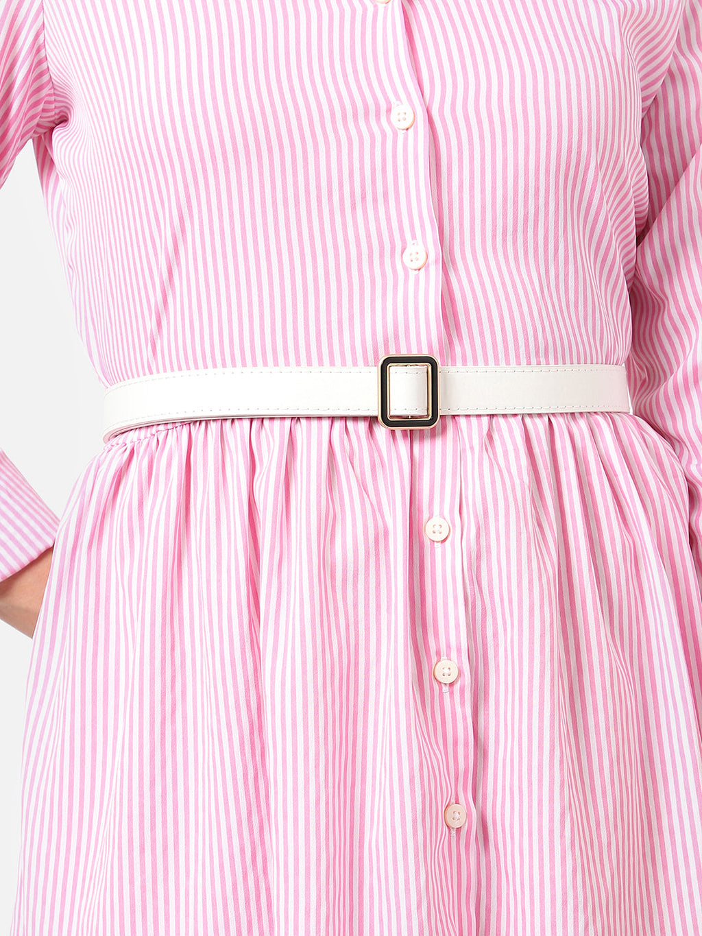 White Solid Waist Belt