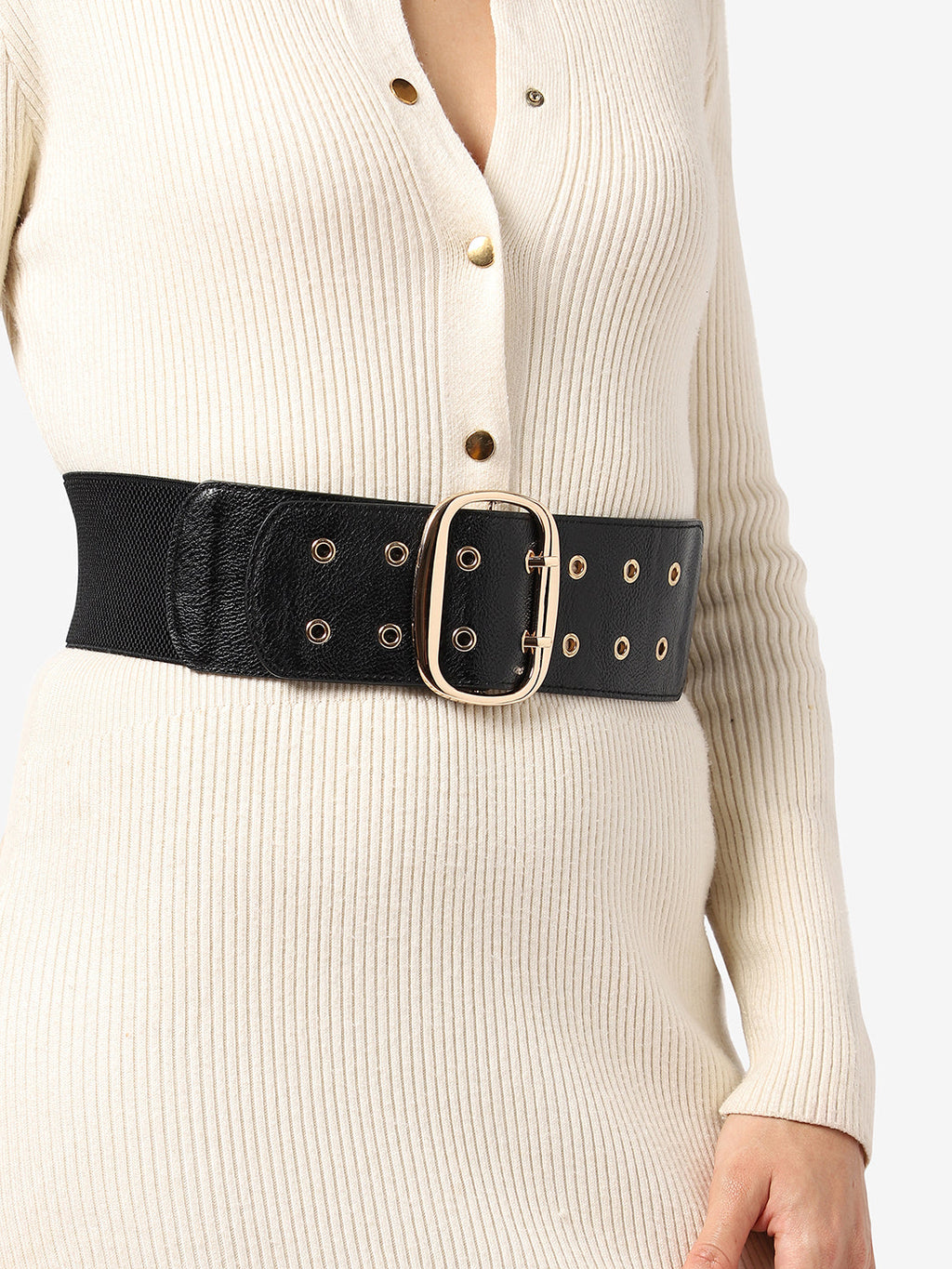 Black Solid Waist Belt