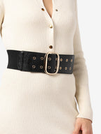 Black Solid Waist Belt