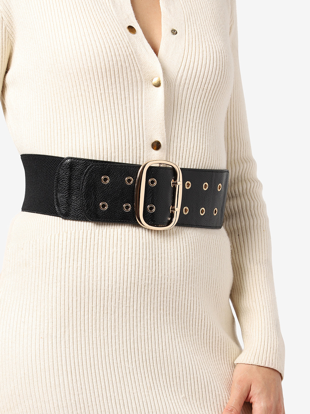 Black Solid Waist Belt