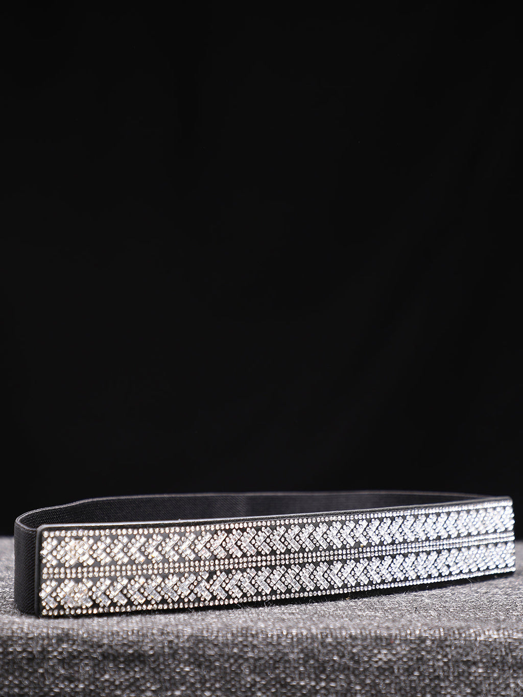 Silver Textured Waist Belt