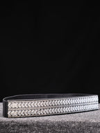 Silver Textured Waist Belt