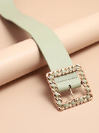 Green Solid Waist Belt