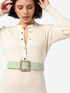 Green Solid Waist Belt