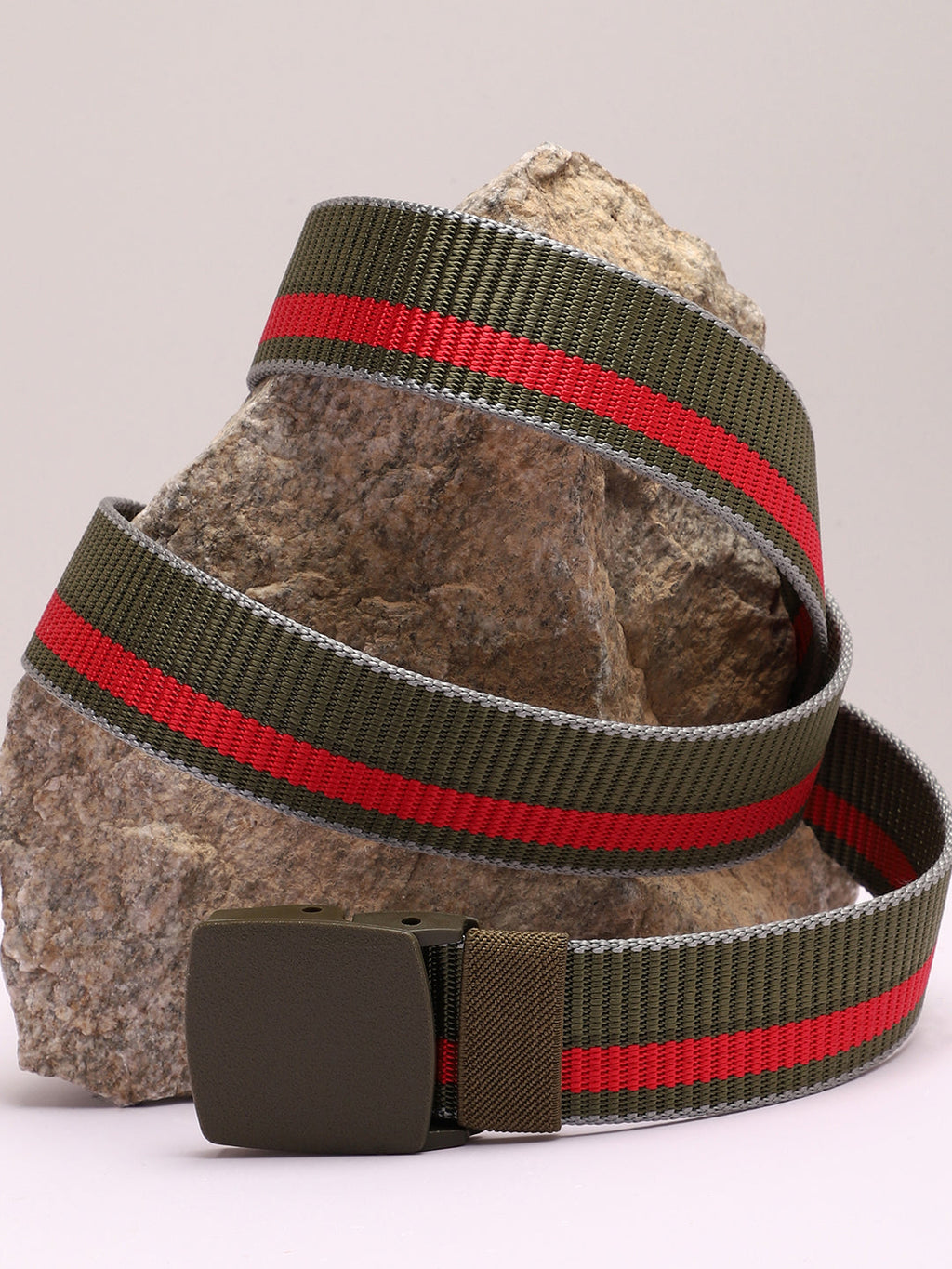 Olive Green Textured Waist Belt