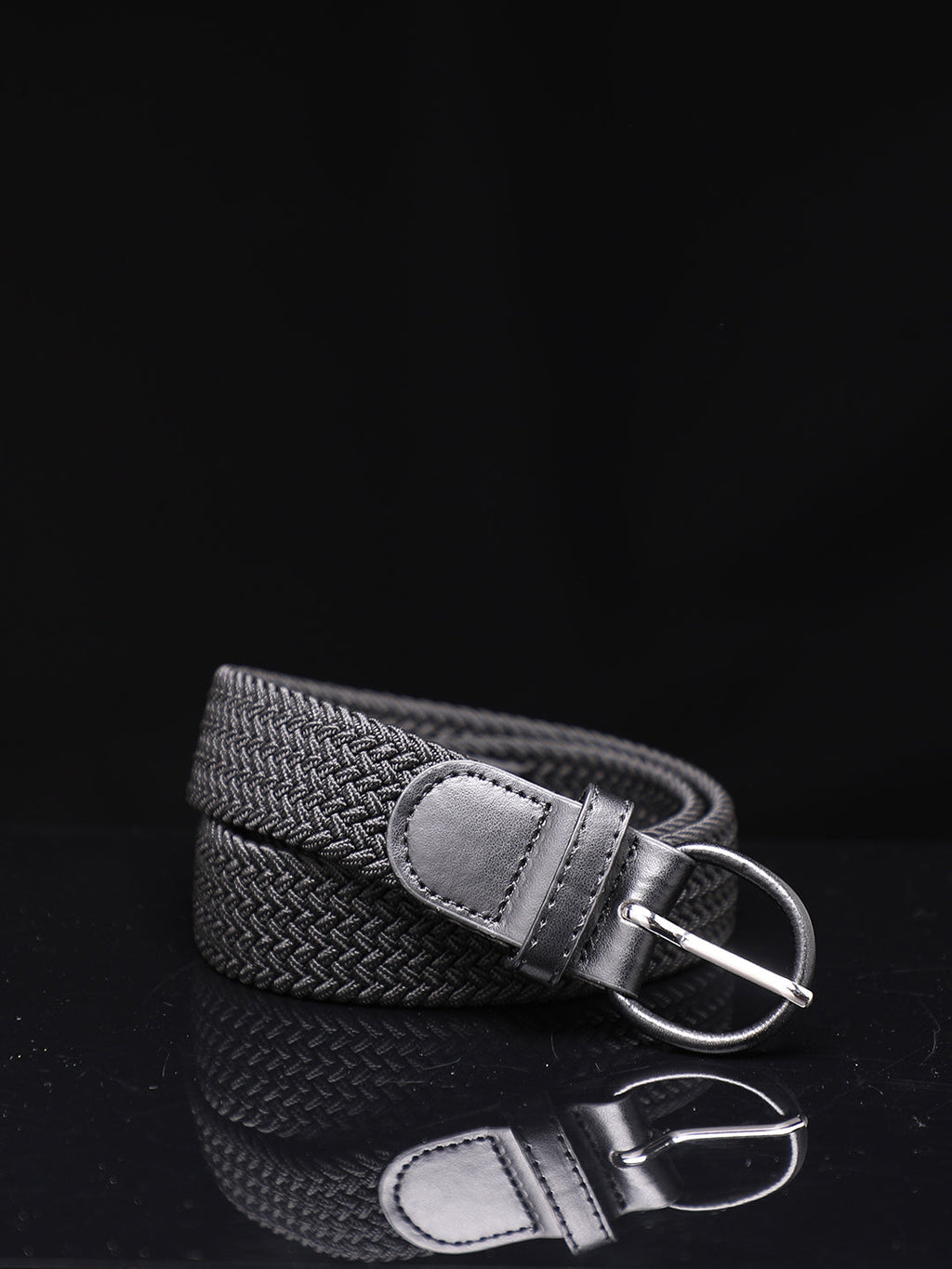 Black Textured Waist Belt