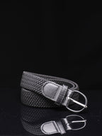 Black Textured Waist Belt