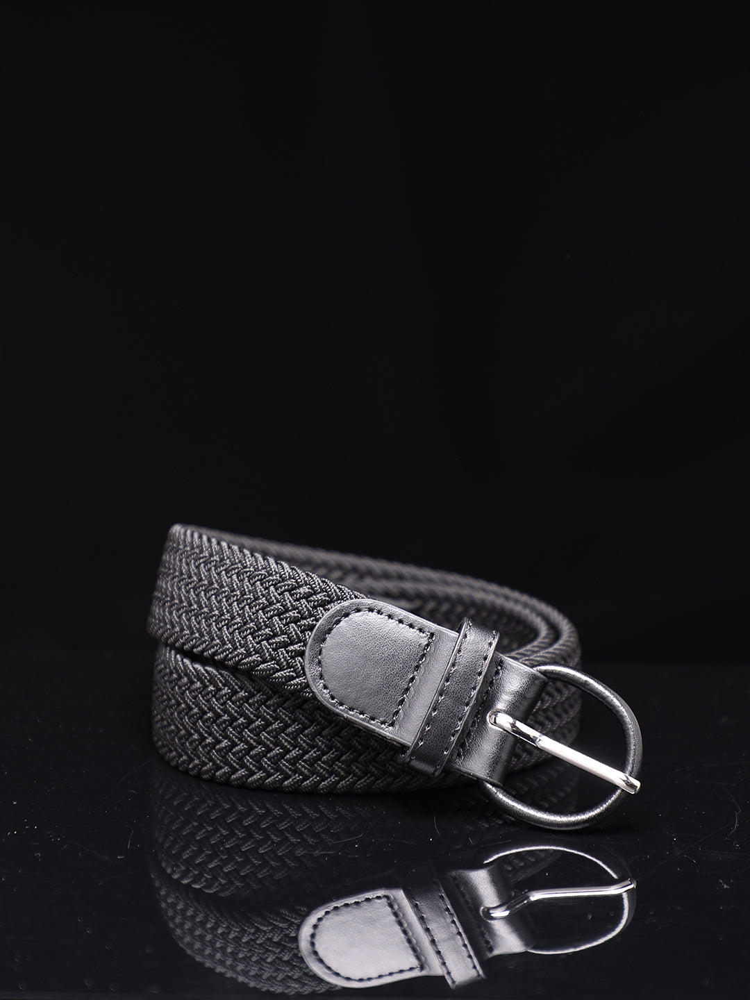 Black Textured Waist Belt