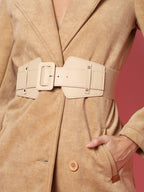 White Solid Waist Belt