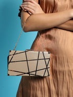 Gold Textured Vegan Leather Clutch