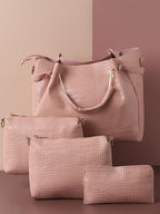 Scale Peach Pink Handbag Set